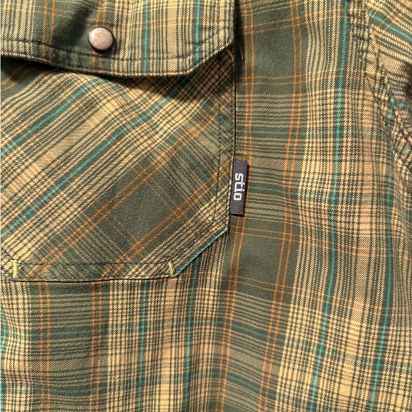 Stio Green and Yellow Flannel Plaid Button Down Shirt - Picture 11 of 11